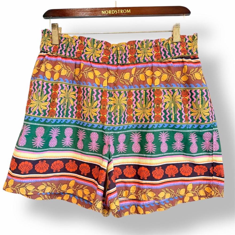 Vero Moda Tropical pineaple print cotton Summer Shorts size L, colorful, NWOT - Picture 2 of 14